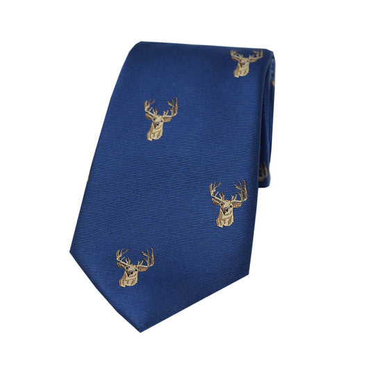 Woven Silk Stag Head Tie