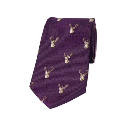 Woven Silk Stag Head Tie