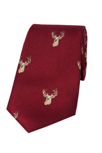 Woven Silk Stag Head Tie