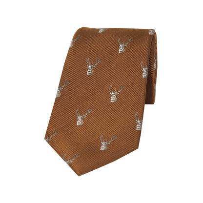 Woven Silk Stag Head Tie