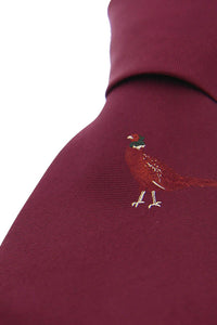 Single Motif Standing Pheasant Tie