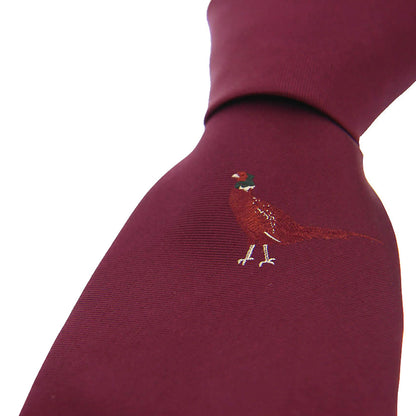 Single Motif Standing Pheasant Tie