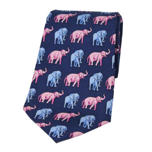 Elephants Country Silk Tie