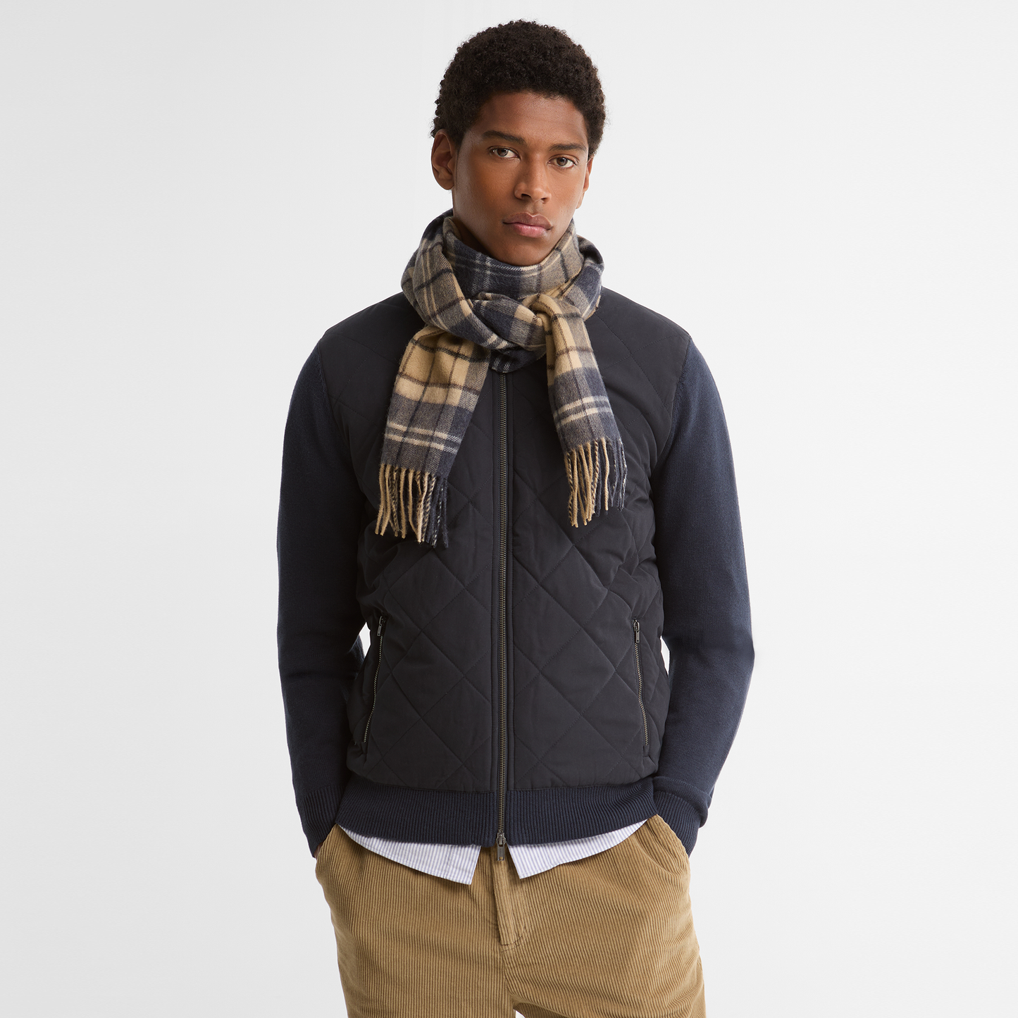 Wool Cashmere Tartan Scarf