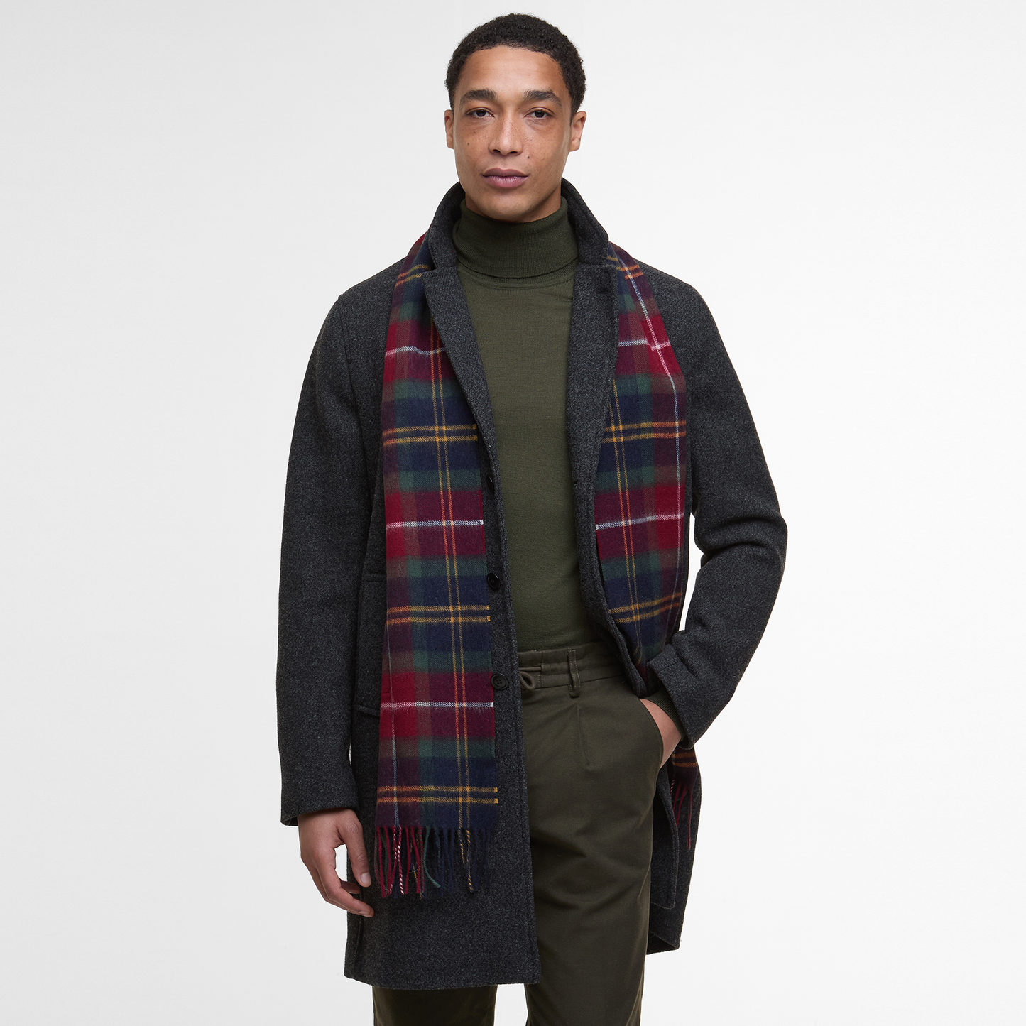 Wool Cashmere Tartan Scarf