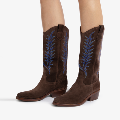 Goldie Suede Embroidered Boot
