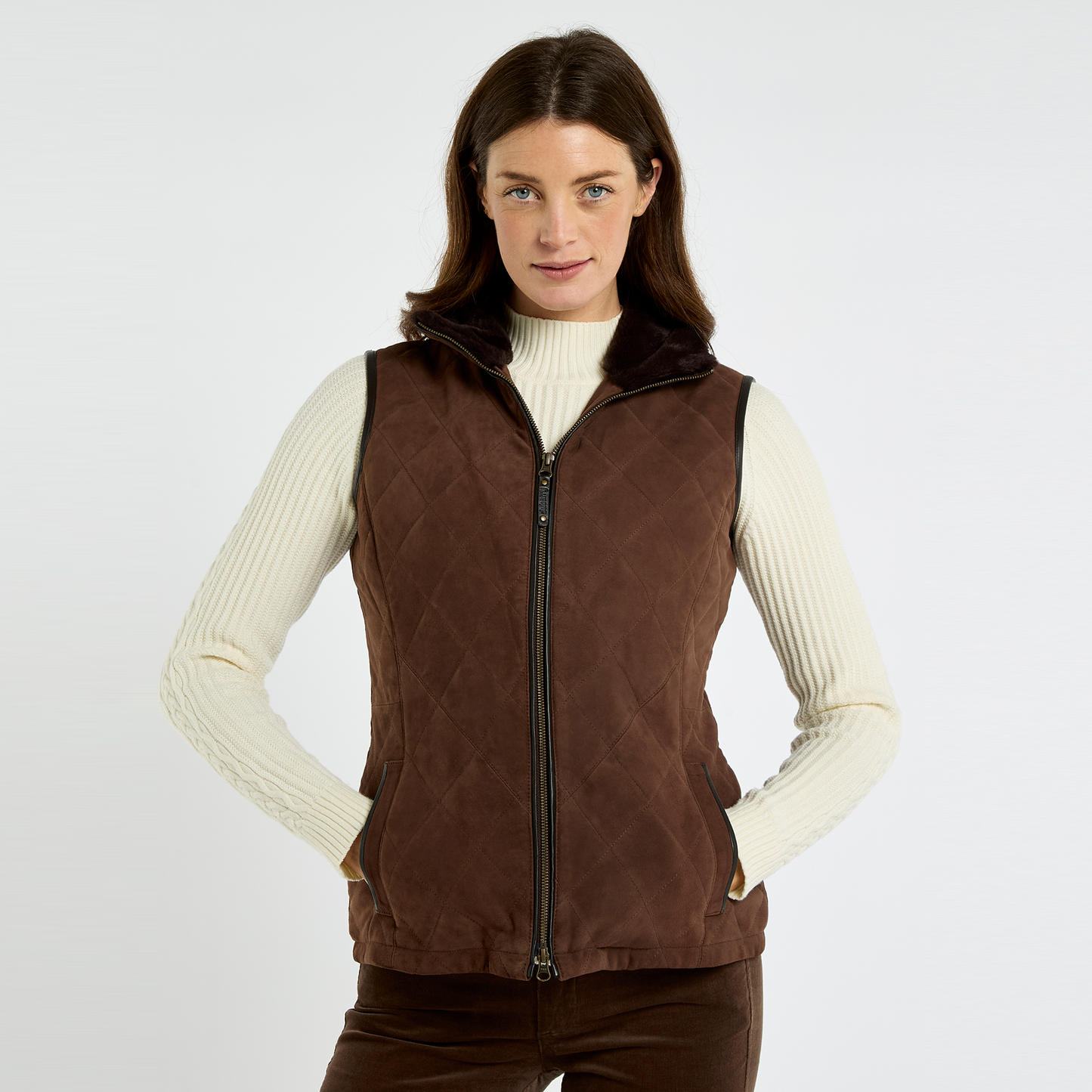 Ballyhale Suede Quilted Gilet