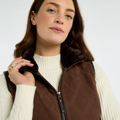 Ballyhale Suede Quilted Gilet