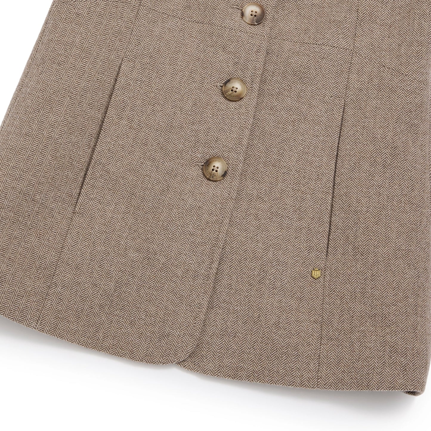 Eliza Single Breasted Herringbone Gilet