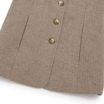 Eliza Single Breasted Herringbone Gilet