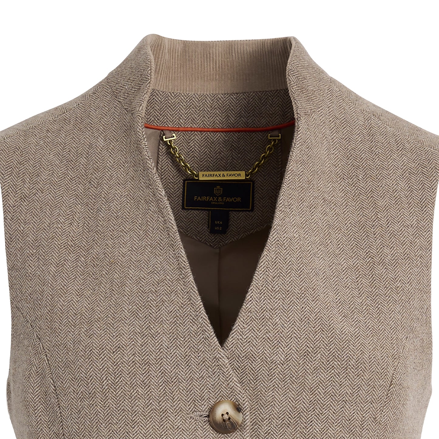 Eliza Single Breasted Herringbone Gilet