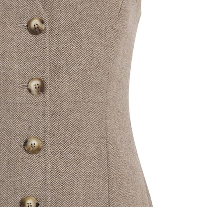 Eliza Single Breasted Herringbone Gilet