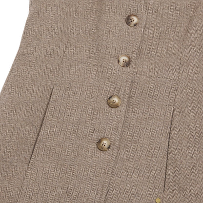 Eliza Single Breasted Herringbone Gilet