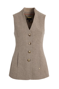 Eliza Single Breasted Herringbone Gilet