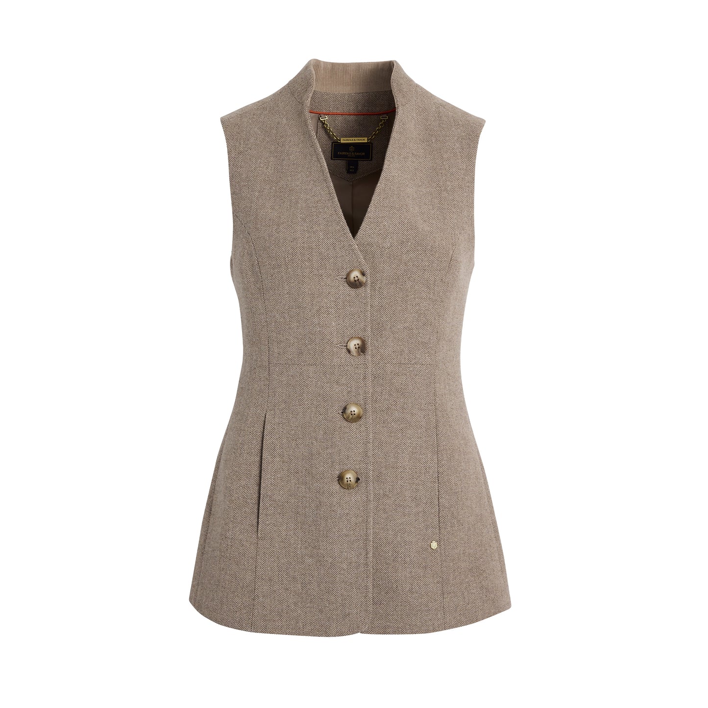Eliza Single Breasted Herringbone Gilet
