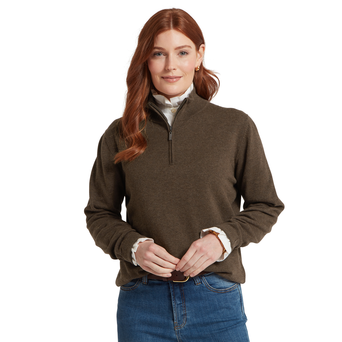 Polperro Pima Cotton Quarter Zip