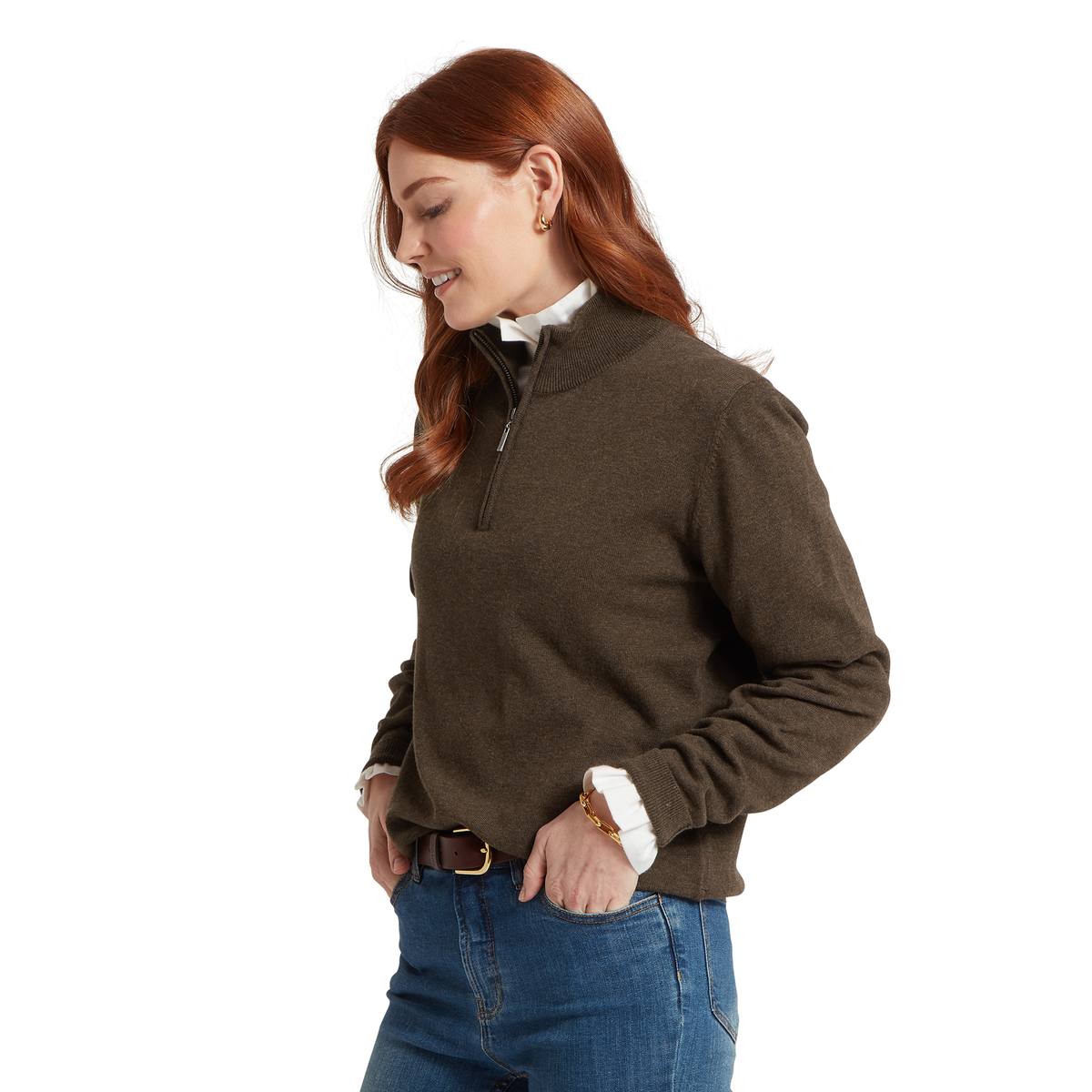 Polperro Pima Cotton Quarter Zip