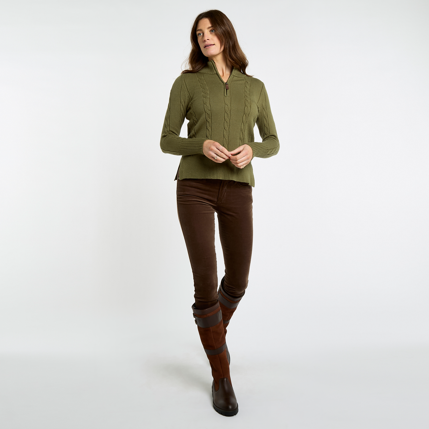 Burtonpoint Cable Zip Neck 