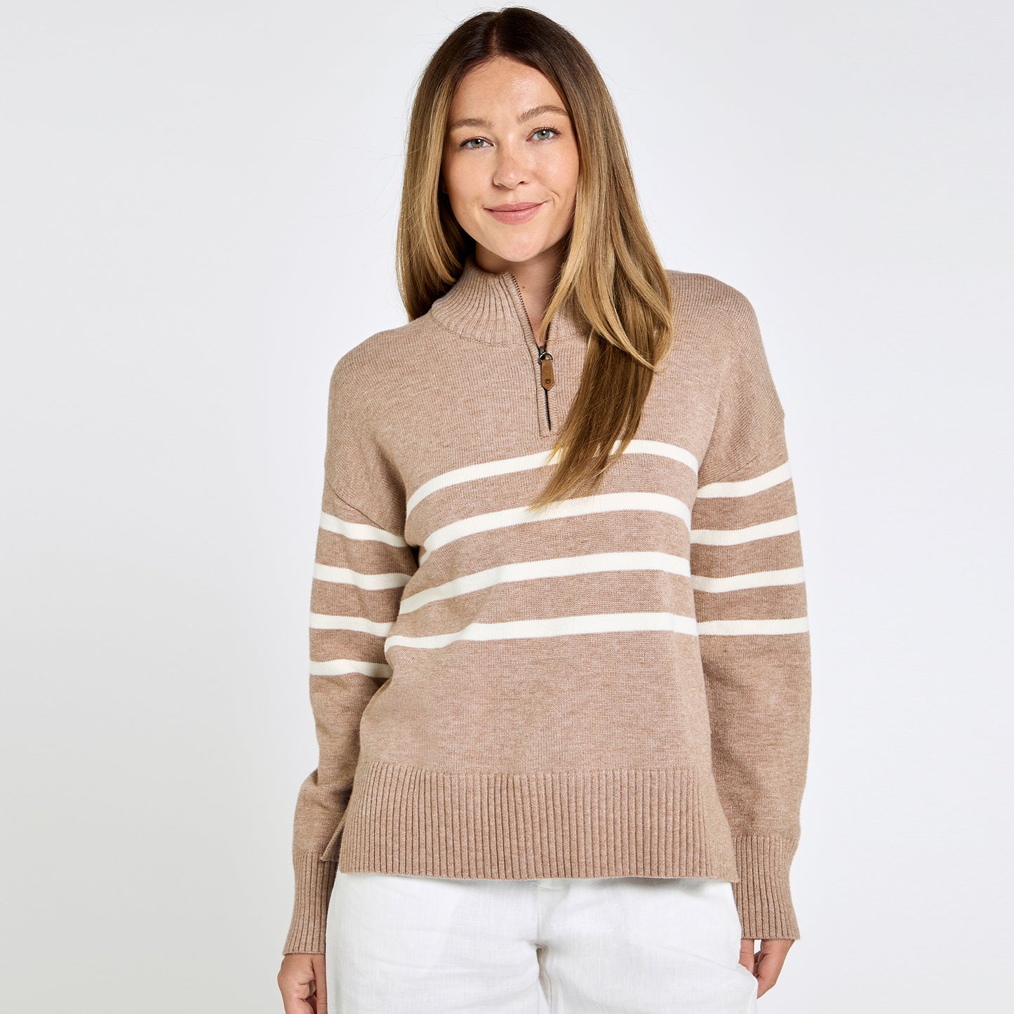 Fonthill Striped Zip Neck Knit