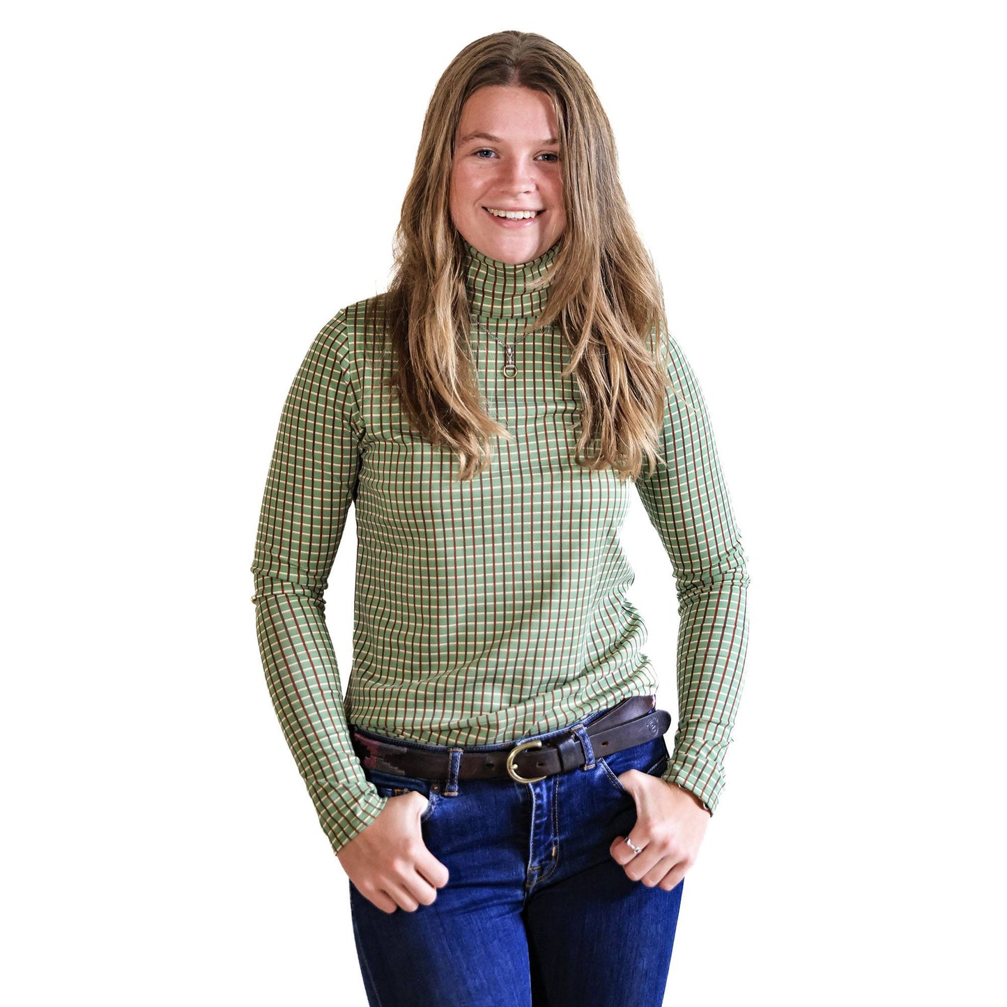 Cosy Check Roll Neck