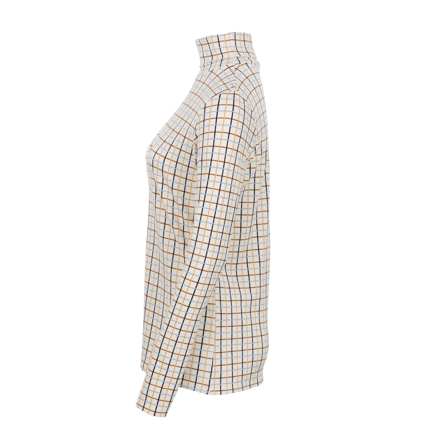 Cosy Check Roll Neck