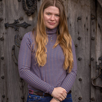 Cosy Check Roll Neck