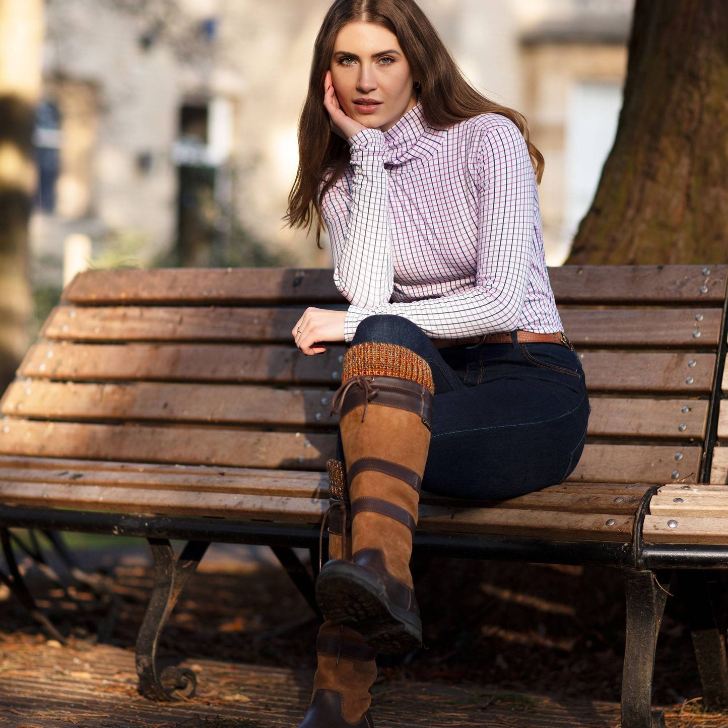 Cosy Check Roll Neck
