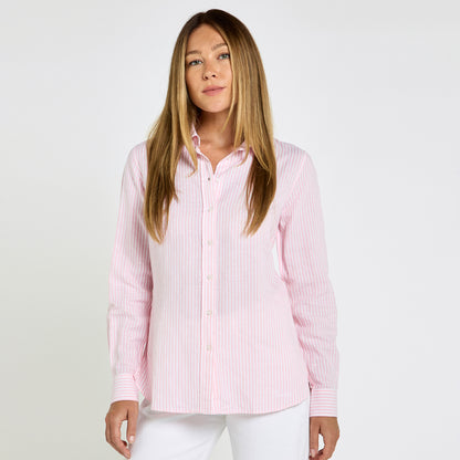 Butterfly Stripe Linen Shirt