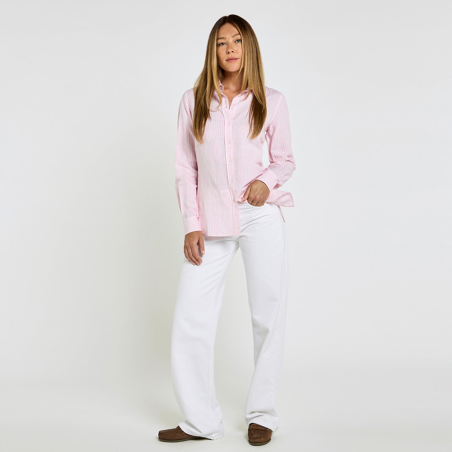 Butterfly Stripe Linen Shirt