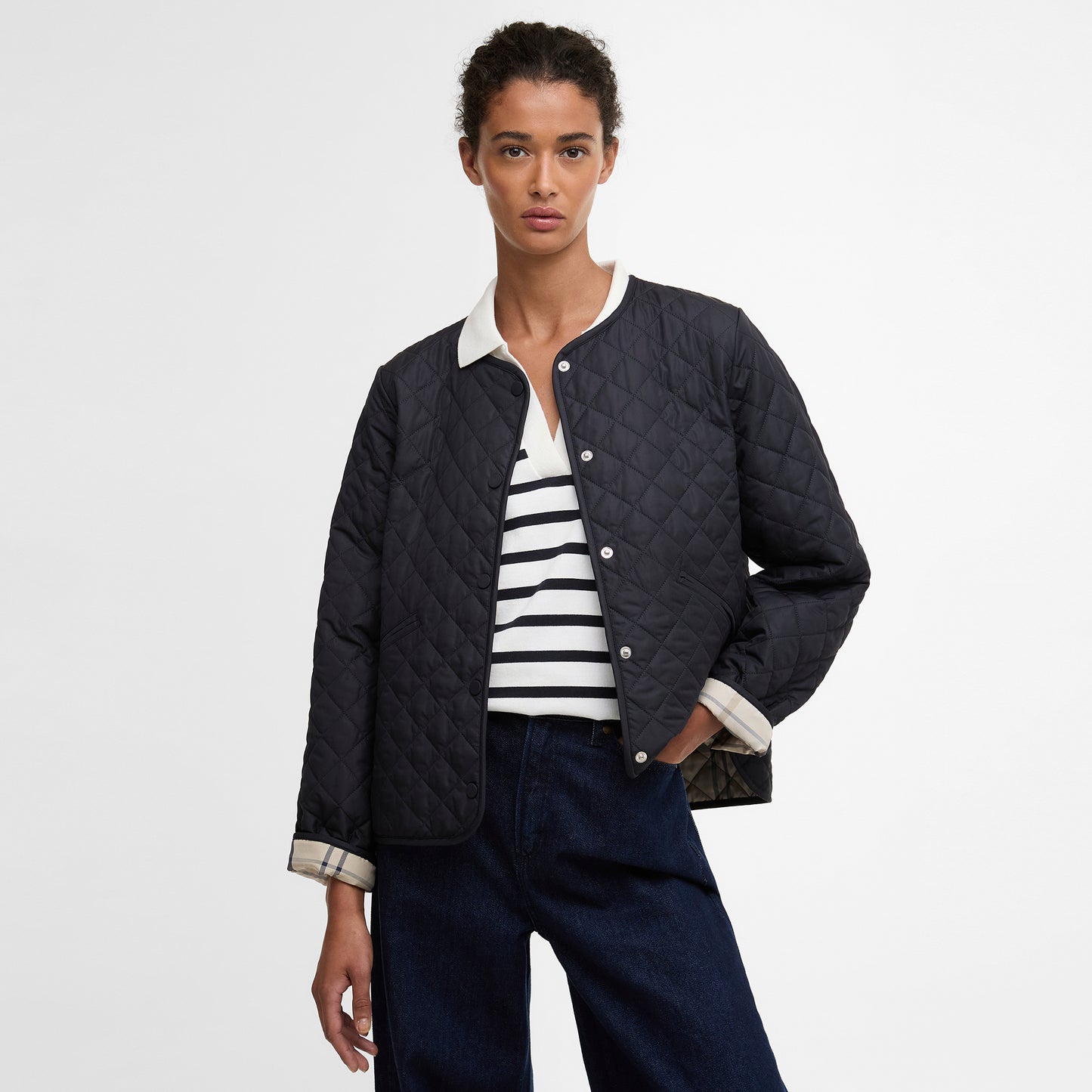 Cashel Collarless Quilted Jacket