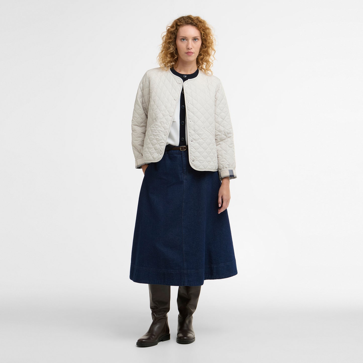 Cashel Collarless Quilted Jacket
