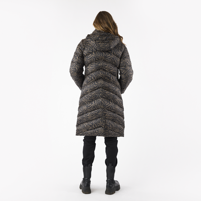 Animal Print Long Baffle Coat 