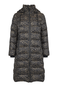Animal Print Long Baffle Coat 