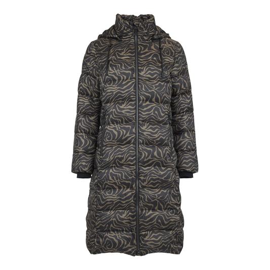Animal Print Long Baffle Coat 