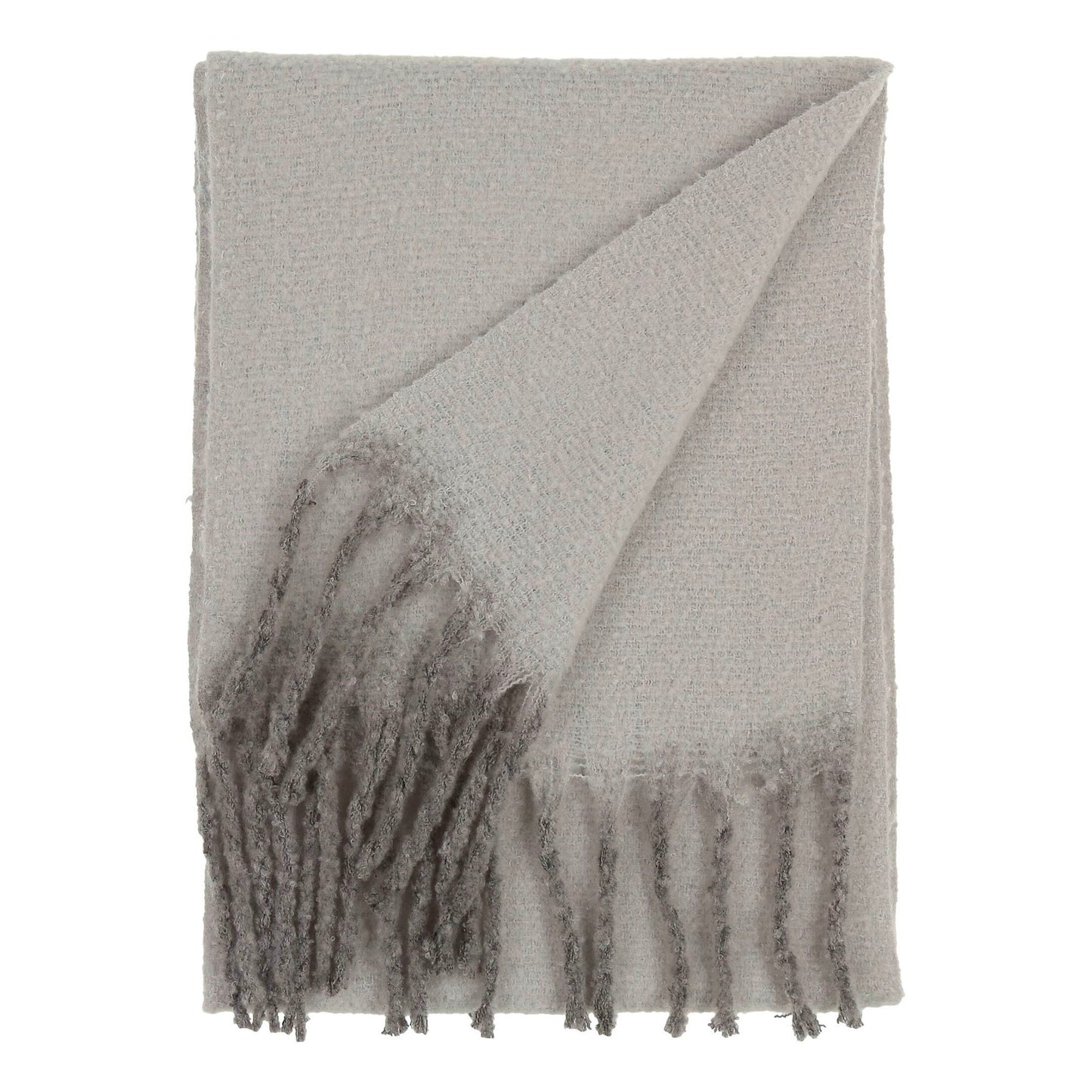 Fluffy Chunky Fringe Plain Dip Dye Scarf
