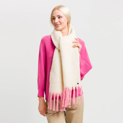 Fluffy Chunky Fringe Plain Dip Dye Scarf