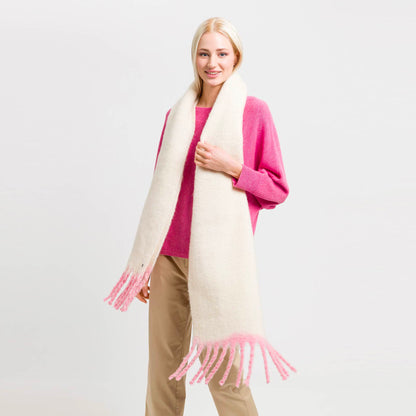 Fluffy Chunky Fringe Plain Dip Dye Scarf