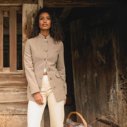 Eliza Single Breasted Herringbone Jacket