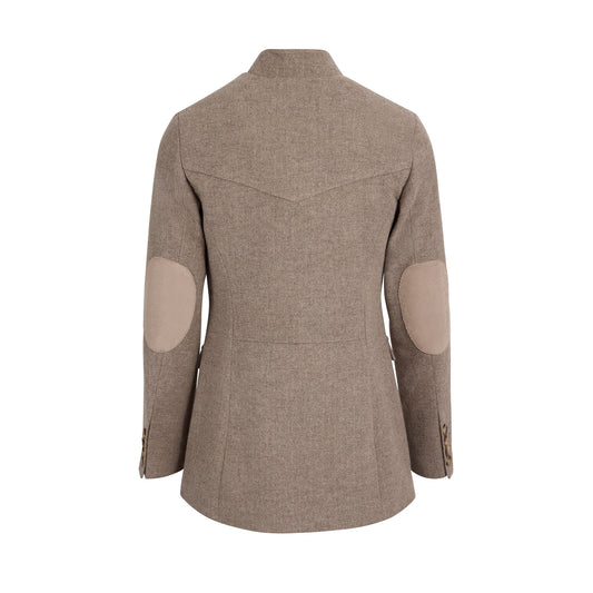 Eliza Single Breasted Herringbone Jacket