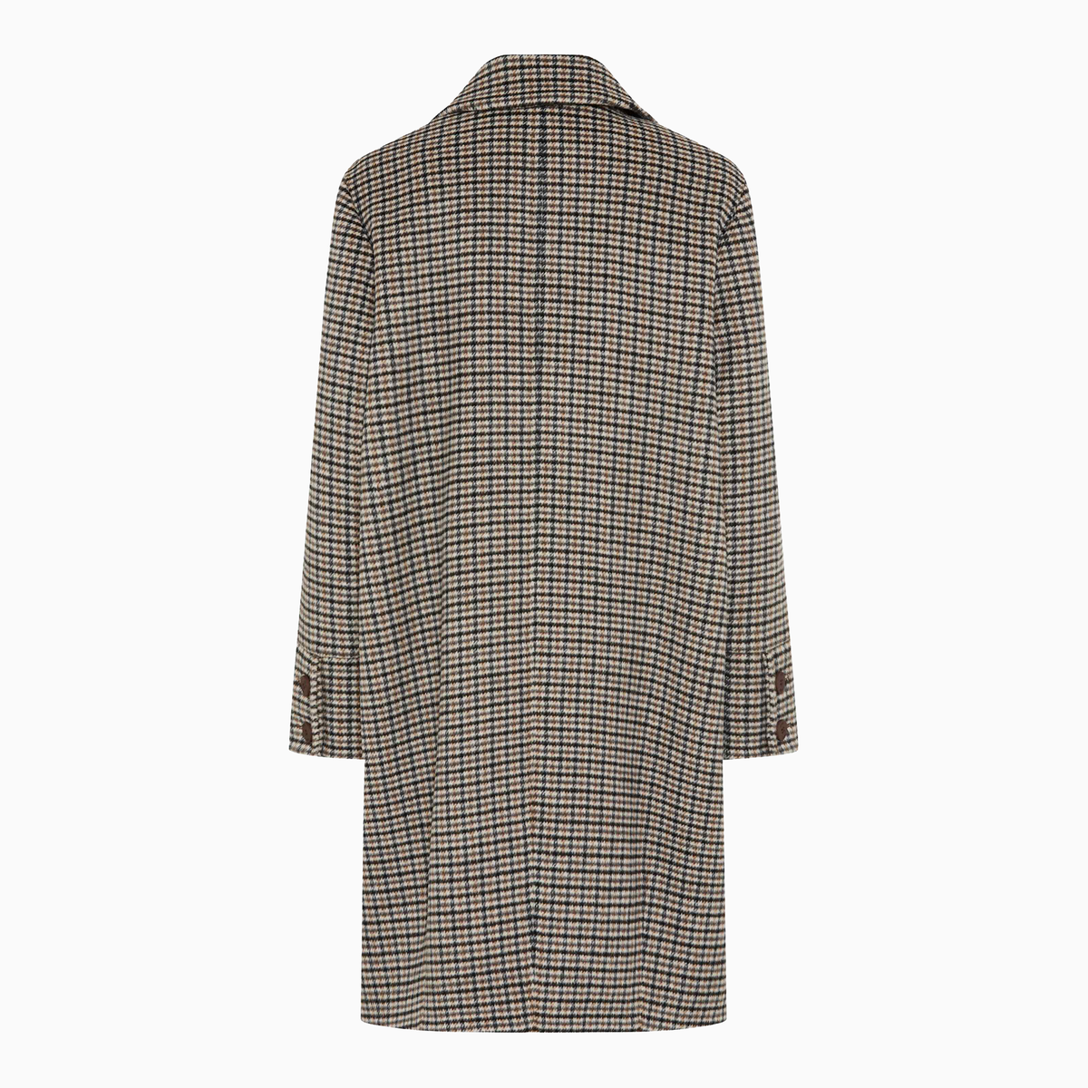 Pearl Flannel Check Wool Coat