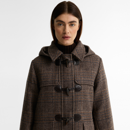 Melody Check Wool Duffle Coat