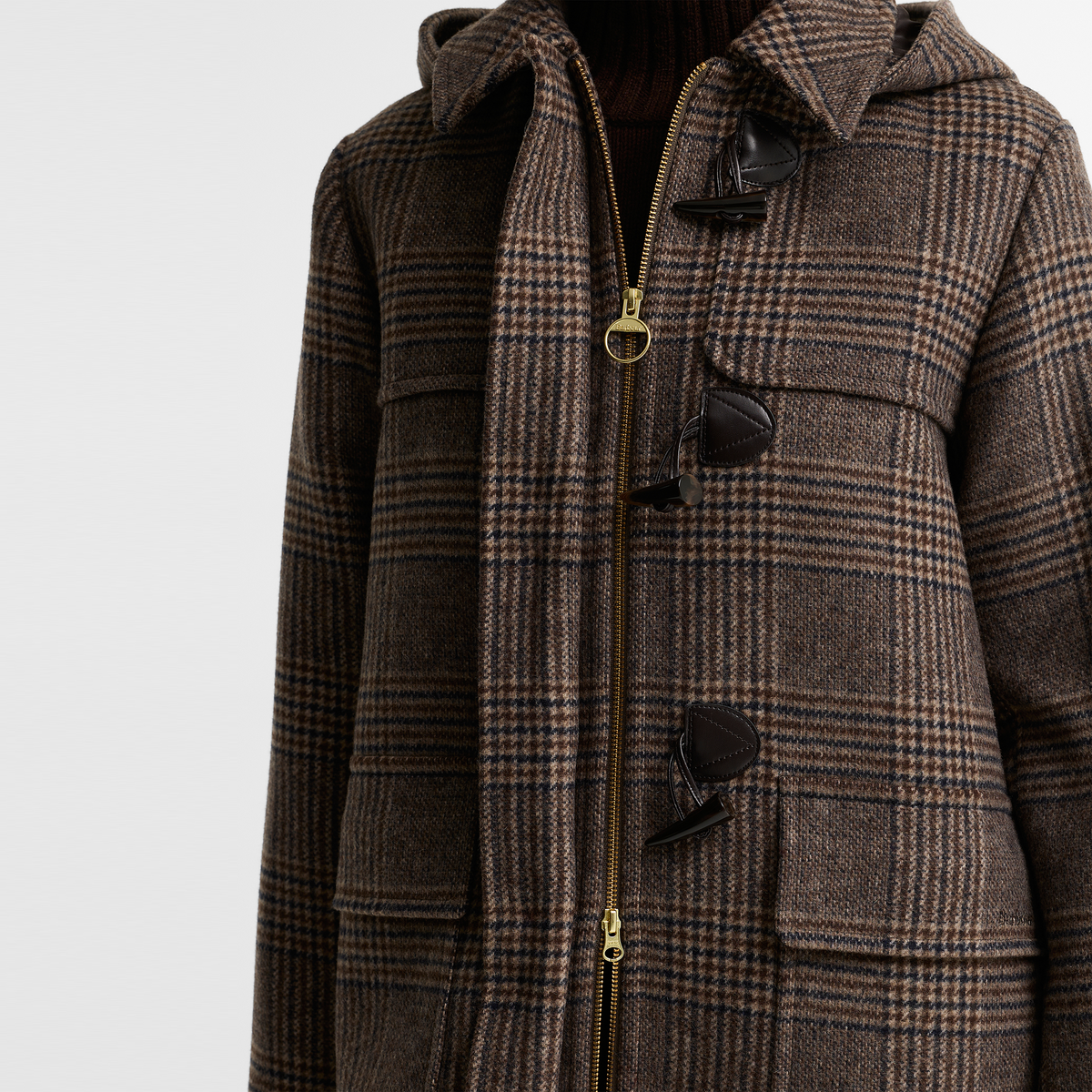 Melody Check Wool Duffle Coat