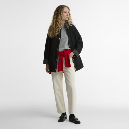 Tartan Collar Modern Beadnell Wax Jacket