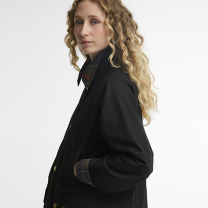 Tartan Collar Modern Beadnell Wax Jacket