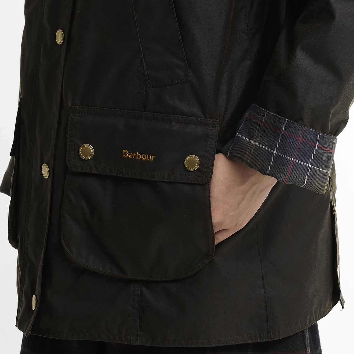 Tartan Collar Modern Beadnell Wax Jacket
