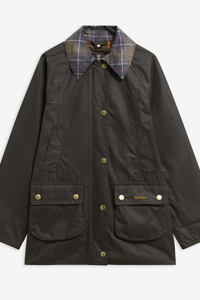 Tartan Collar Modern Beadnell Wax Jacket