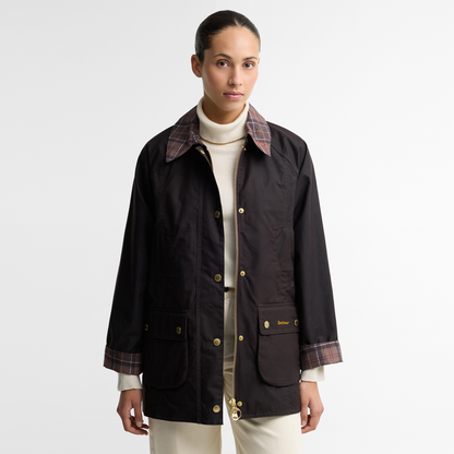 Tartan Collar Modern Beadnell Wax Jacket