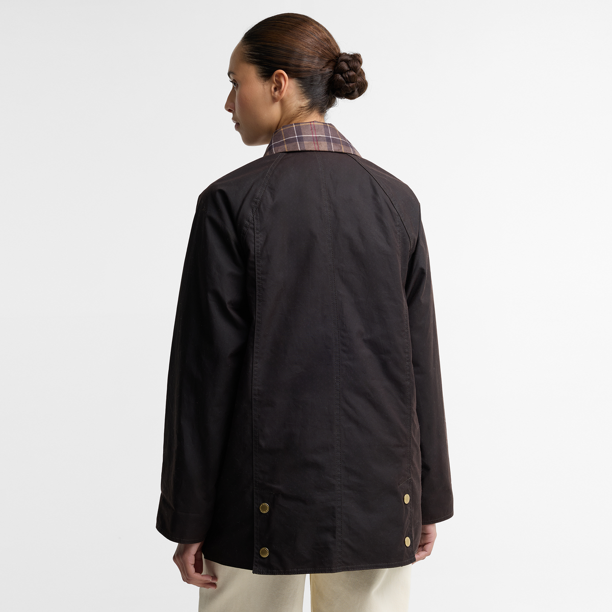 Tartan Collar Modern Beadnell Wax Jacket