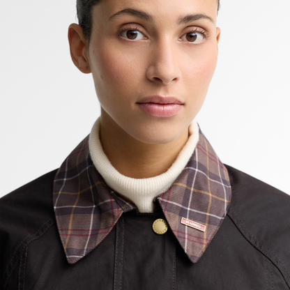 Tartan Collar Modern Beadnell Wax Jacket