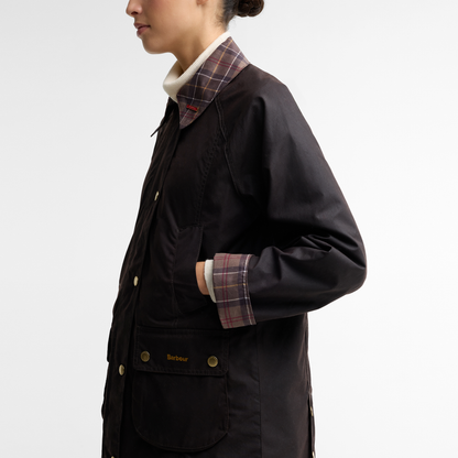 Tartan Collar Modern Beadnell Wax Jacket
